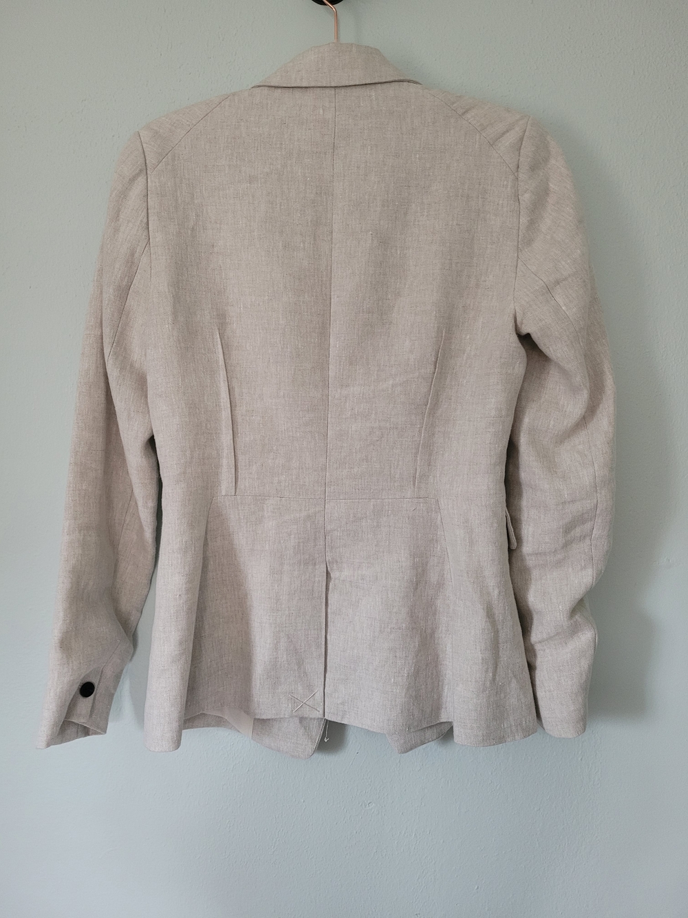Women's Beige Linen Blend Single-Button Blazer - 1. State - Size 6 - Picture 2 of 8